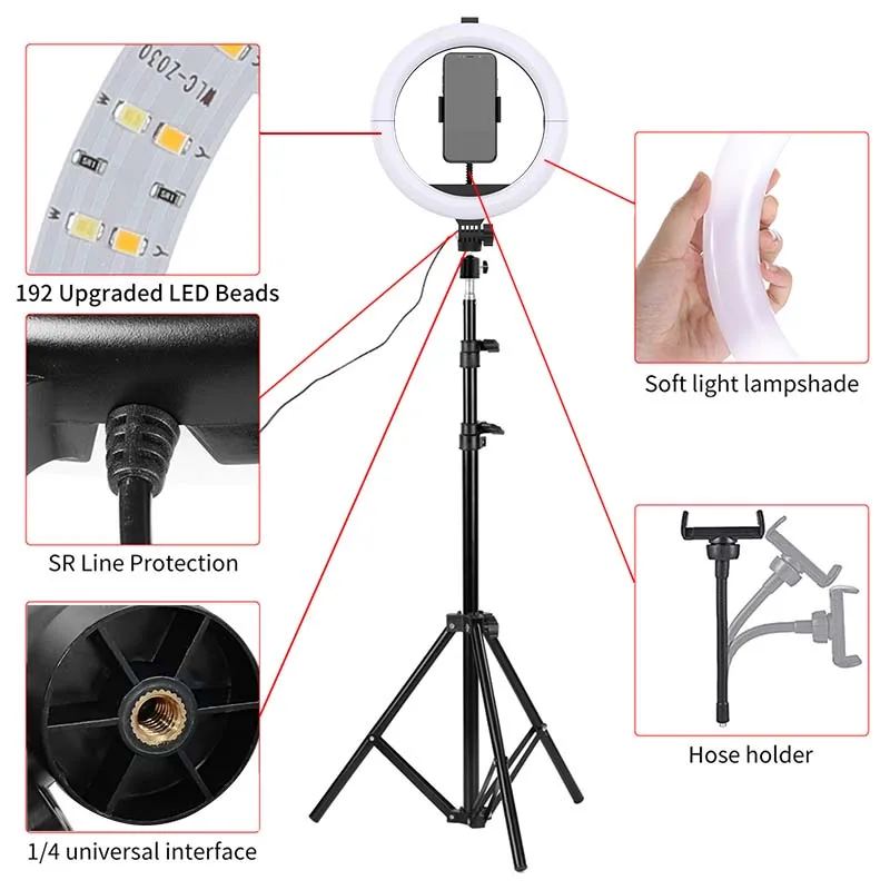 10 Inch Fill Light Anchor Special Desktop Ring Light Net Red Indoor Photo Cell Phone Beauty Round Ring Round Hit Light