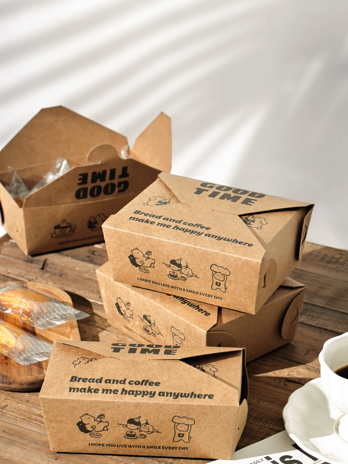 Popular Baking Scone Green Bean Cake Afternoon Tea Madeleine Biscuit Light Food Picnic Oil Resistant Kraft Paper Packaging Box