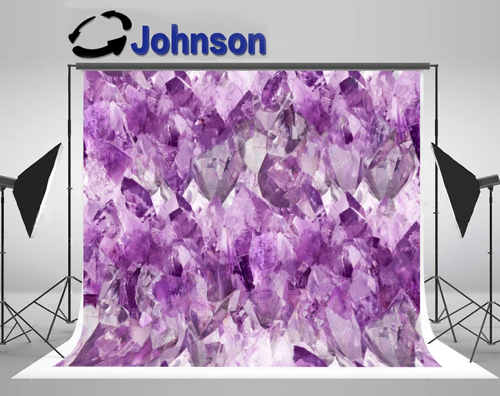 

JOHNSON Lilac Amethyst Crystals Stone Shiny Bokeh photo backdrop High quality Computer print party photo studio background