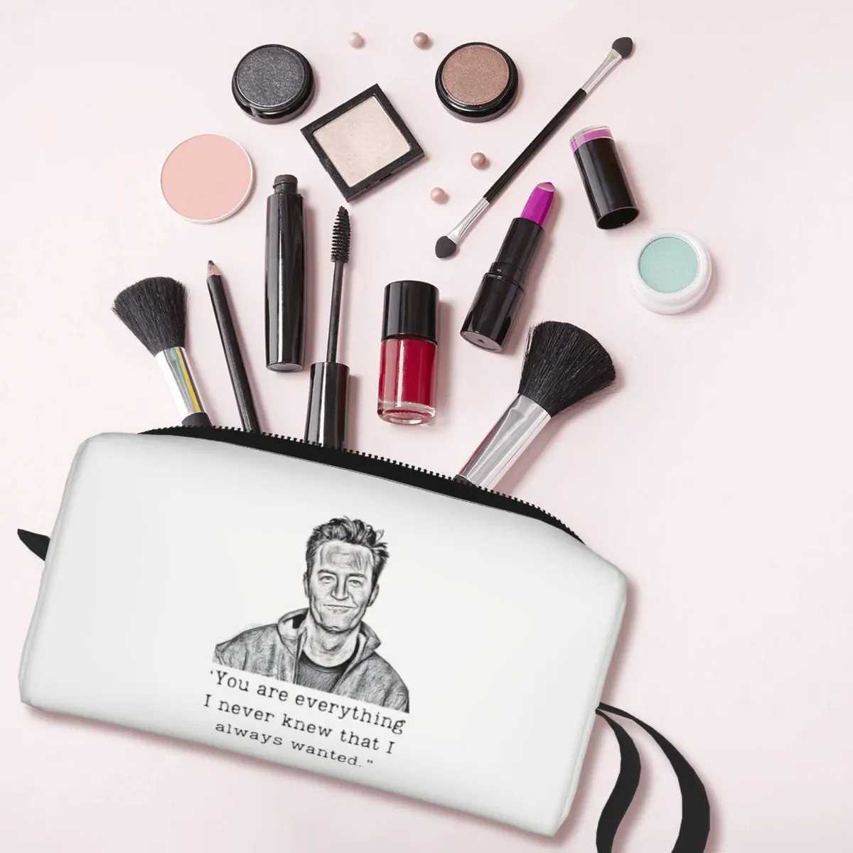 Matthew Perry In Memory Makeup Bag Pouch Cosmetic Bag Travel Toiletry Bag Organizer Storage Purse Large Capacity