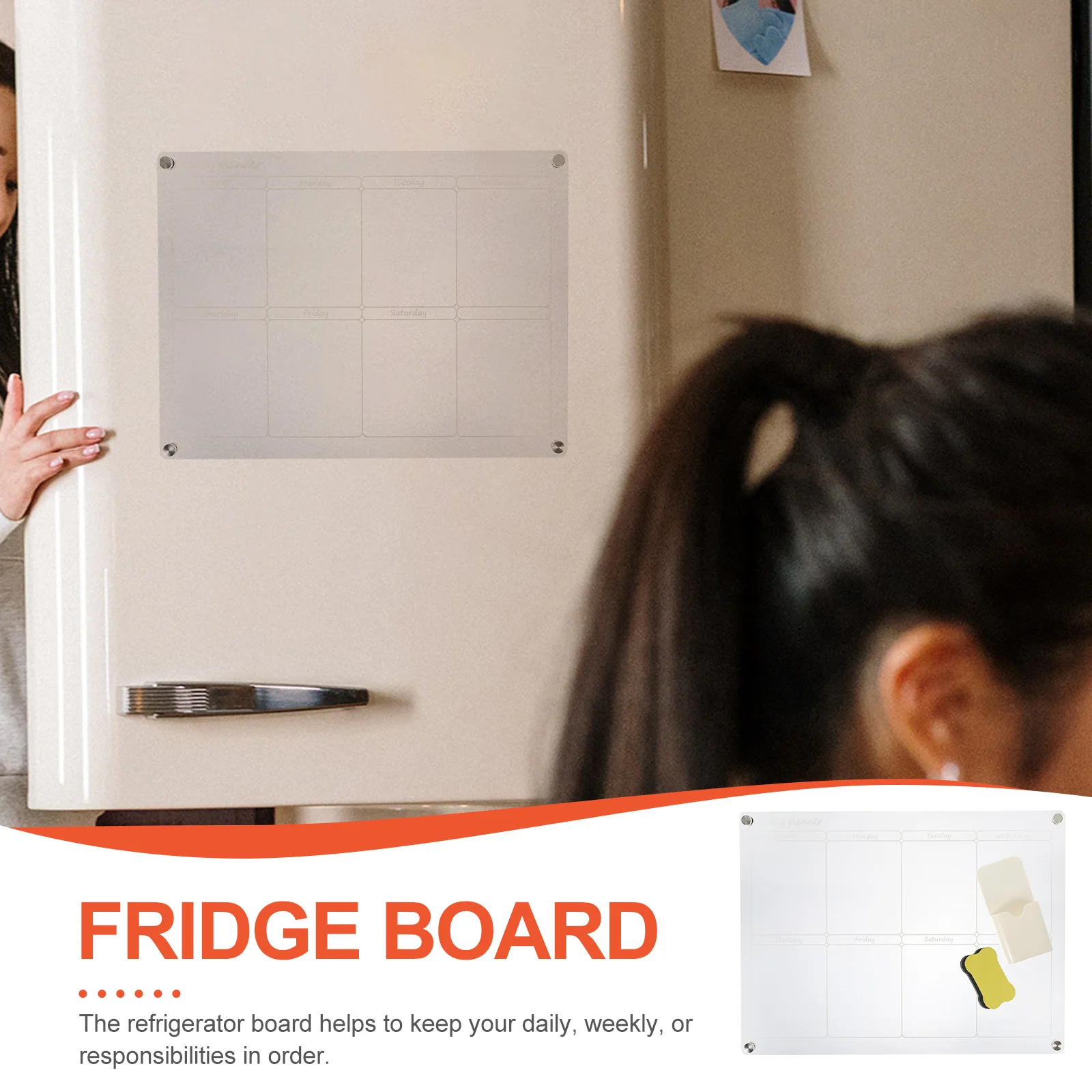 

Acrylic Dry Erase Board Weekly Planner Clear Transparent Fridge Magnetic Planboard Calendar Office Wall Meal Schedule