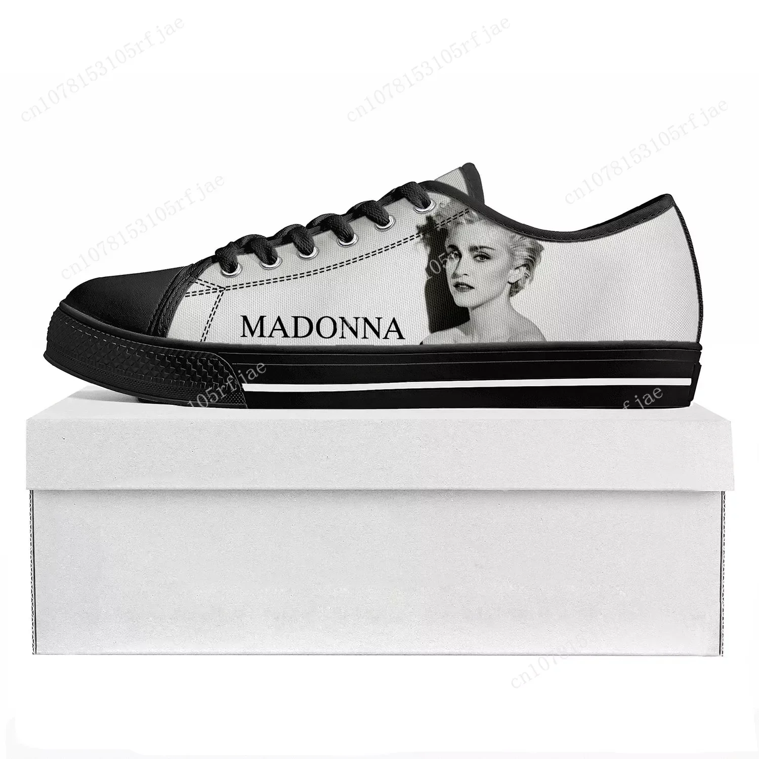 Madonna Pop Rock Singer Low Top High Quality Sneakers Mens Womens Teenager Canvas Sneaker Couple Shoes Custom Shoe Disco Fashion