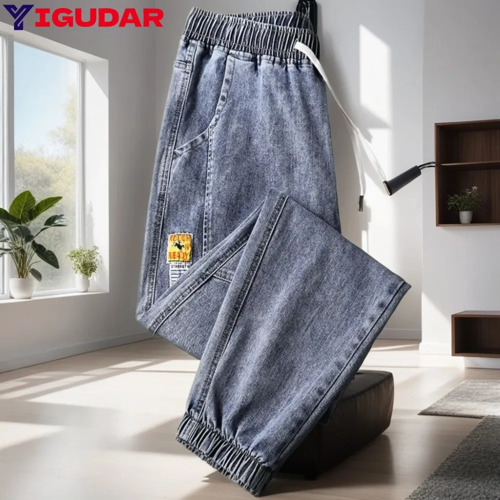 

Men Clothing 2024 Spring Autumn New Men's Jeans Fashion Loose Leggings Casual Work Wear Harlan Pants Men's Wear y2k Streetwear