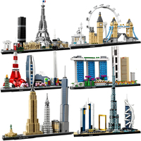 Architecture Series New York London Pairs Dubai Tokyo City Skyline Building Blocks Singapore Shanghai Construction Bricks Toys