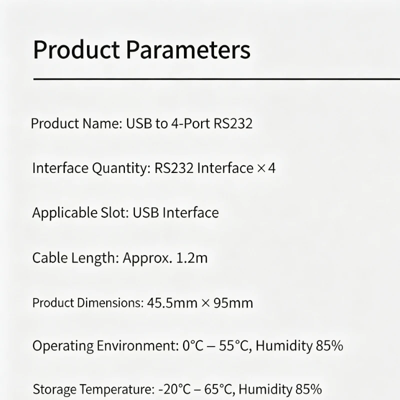 USB to RS232 Serial Cable 4 Ports 1 to 4 COM Port Adapter Multi Serial Converter for Industrial PLC POS Equipment
