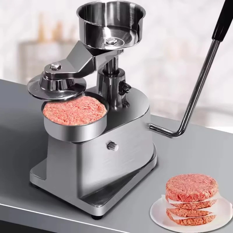 Stainless Steel Manual Hamburger Patty Maker 10-15cm Diameter Burger Forming Machine Meat Product Making Machine Motor Core