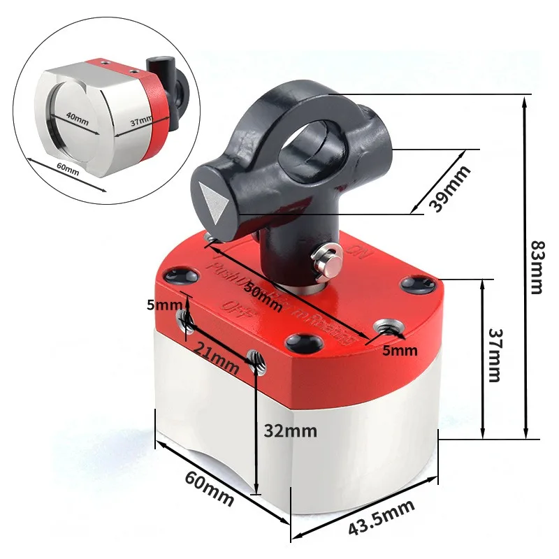 Multipurpose Switch Magnet Pull-Off Force Switchable Magnetic System On/Off Magnet for Lifting Working&Welding Positioning