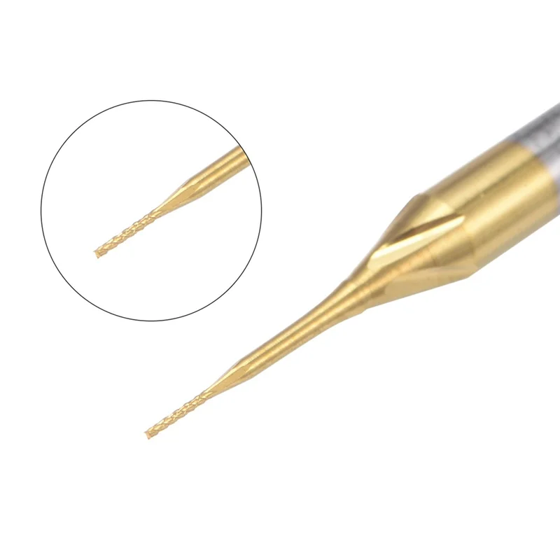 

AD23-10 шт. твердосплавная концевая фреза с титановым покрытием, гравировальная фреза, фрезы с ЧПУ для печатной платы, хвостовик 1/8 дюйма