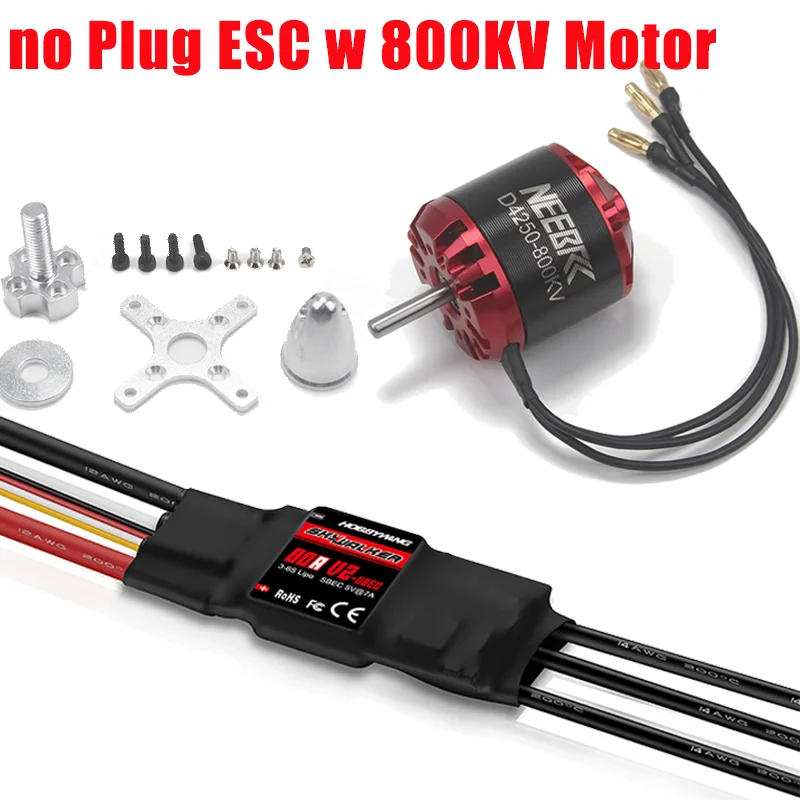 4250 600KV 800KV Outrunner Borstelloze Motor SKYWALKER 80A V2 ESC UBEC Snelheidsregelaar voor FPV Dron Fix-wing Vliegtuigen Multicopter