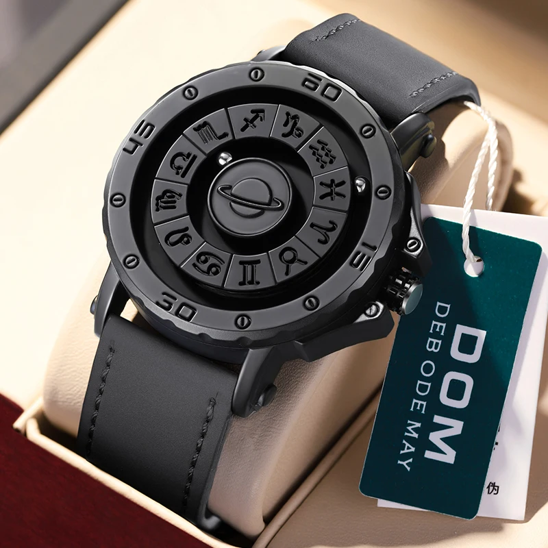 Constellation Magnetic Levitation Wristwatch, No Mirror No Pointer Creative Quartz Watch with Free Extra Strap & Spring Bars
