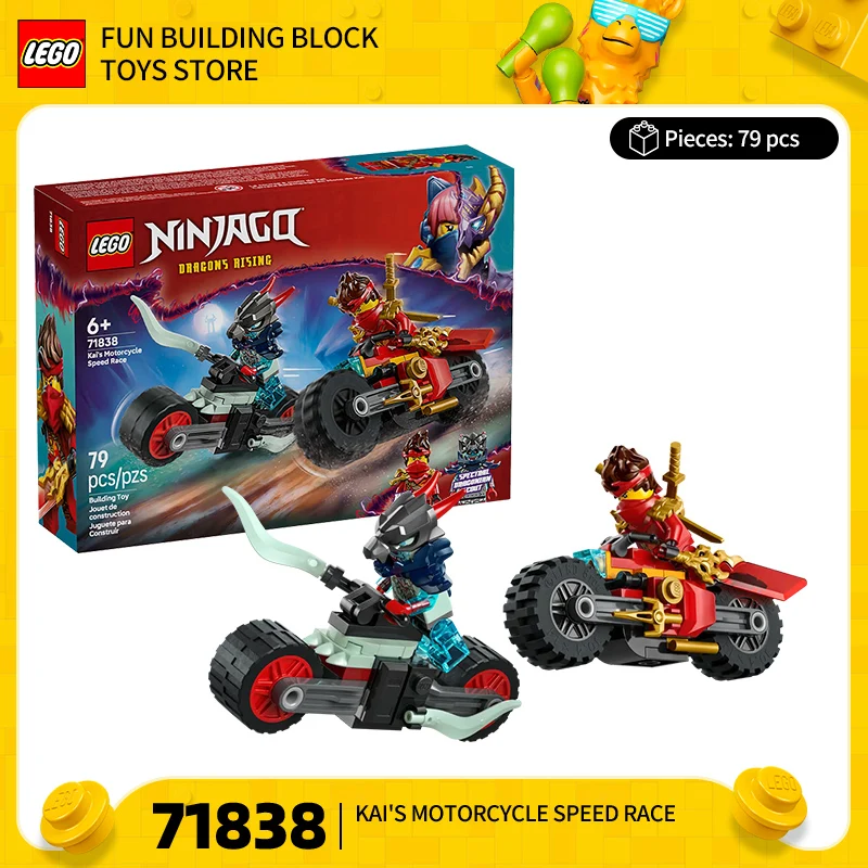 

LEGO Phantom Ninja 71838, скоростной костюм мотоцикла Kai, головоломка, строительный блок, игрушка в подарок