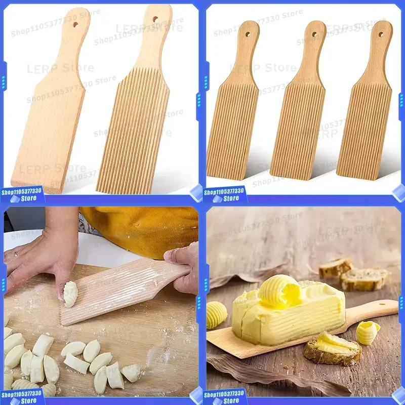 Wooden Gnocchi Board Pasta Maker Roller Tool for Homemade Italian Dumplings Butter Paddle Kitchen Baking Accessories DIY