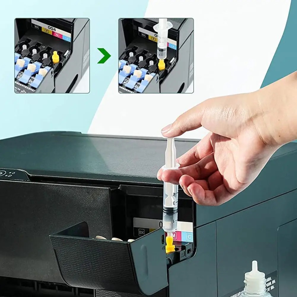 100ML Unblock Printer Head Nozzles Cleaning Solution Cleaning Liquid Kit For Epson Inkjet Printers Flush With Syringe All Tools