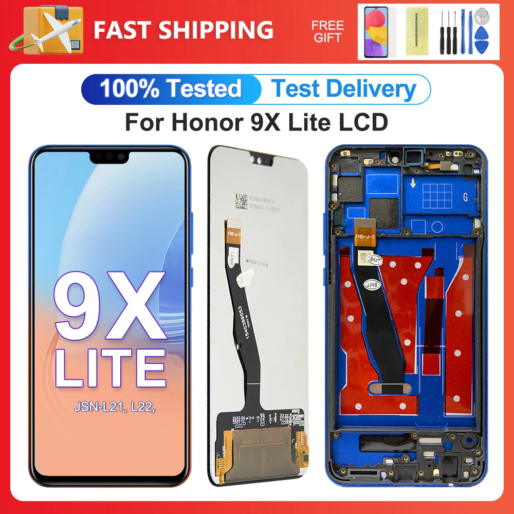 For HUAWEI Honor 9X Lite 6.5\'\'For Honor9X Lite JSN-L21 Honor 8X LCD Display Touch Screen Digitizer Assembly Replacement