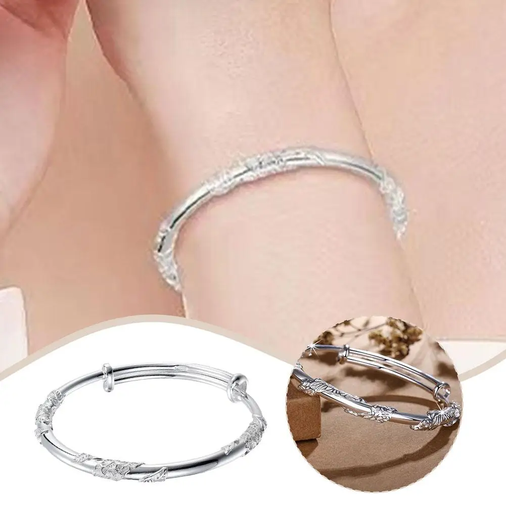 Luxury Shiny Full-blown Flowers Bracelet For Women Original Texture Adjustable Solid Bracelets Light Luxury Party Jewelry I6K5