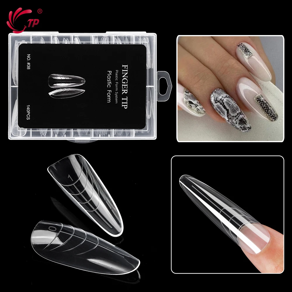 TP clair ongles double formes 140 pièces couverture complète Extension d'ongle construction rapide Gel moules acrylique réutilisable ongles forme supérieures outil de manucure
