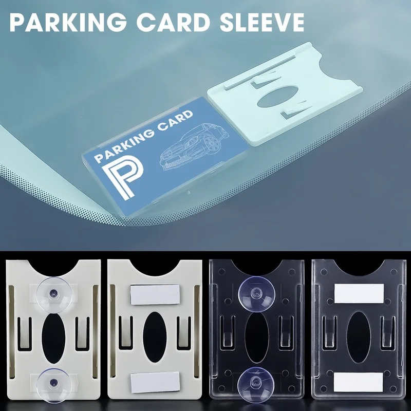 White/Transparent Parking Card Sleeve Storing Information Card Gum Style Suction Cup Style Car Accesories Gadget