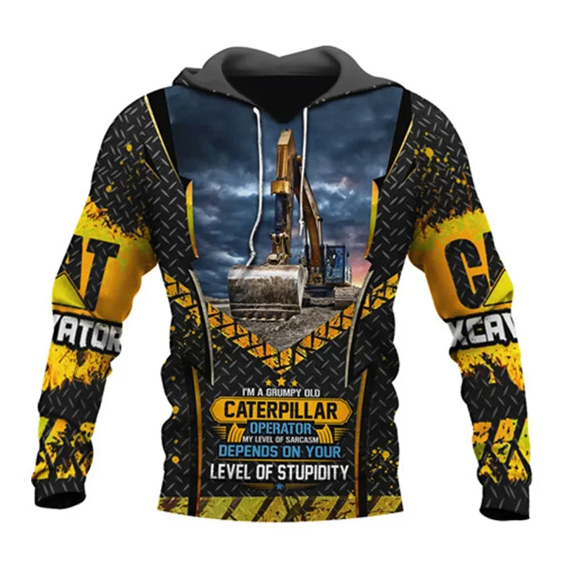 New excavator equipment instrument street wear 3D printed Hoodie / Sweatshirt / zipper Hoodie Top