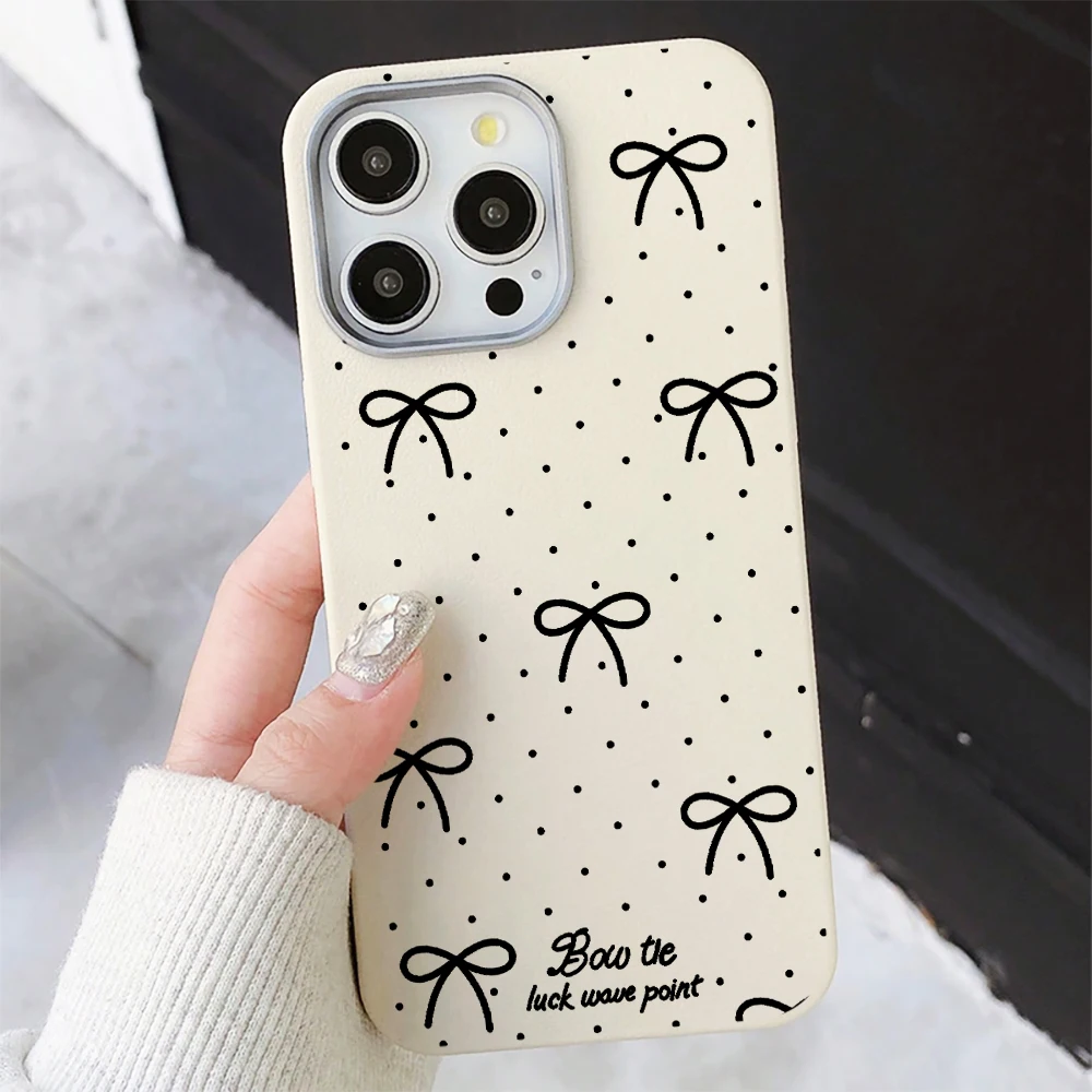 INS Bow Tie Polka Dot Print Phone Case For Samsung Galaxy S26 S25 S24 S23 S22 Ultra Plus FE A57 A56 A55 A54 A37 A36 A35 5G Cover