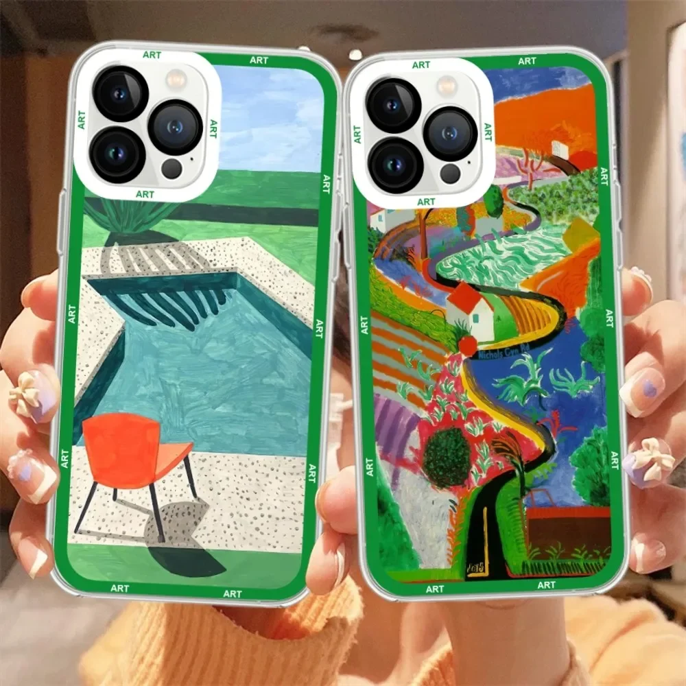 David Hockney Art Phone Case  For iPhone 13 14 12 11 Pro Max X XR XS Max