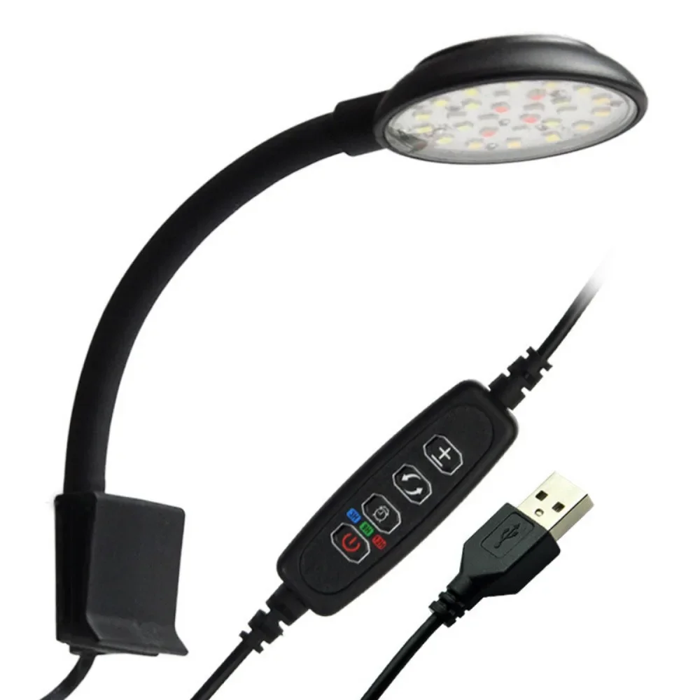 

LED Aquarium Light , Clip On Dimmable LED Fish Tank Light Fixture with Timer for Freshwater Fish Tank Plant Grow Lamp, 5 V USB