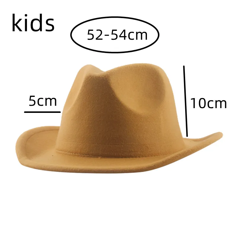 Cowboy Hat Hats for Women Kids Hats Fedora Jazz Caps Wide Brim Jazz Caps Boys Girls 52cm 54cm Panama Western Cowboy Hat Gorras