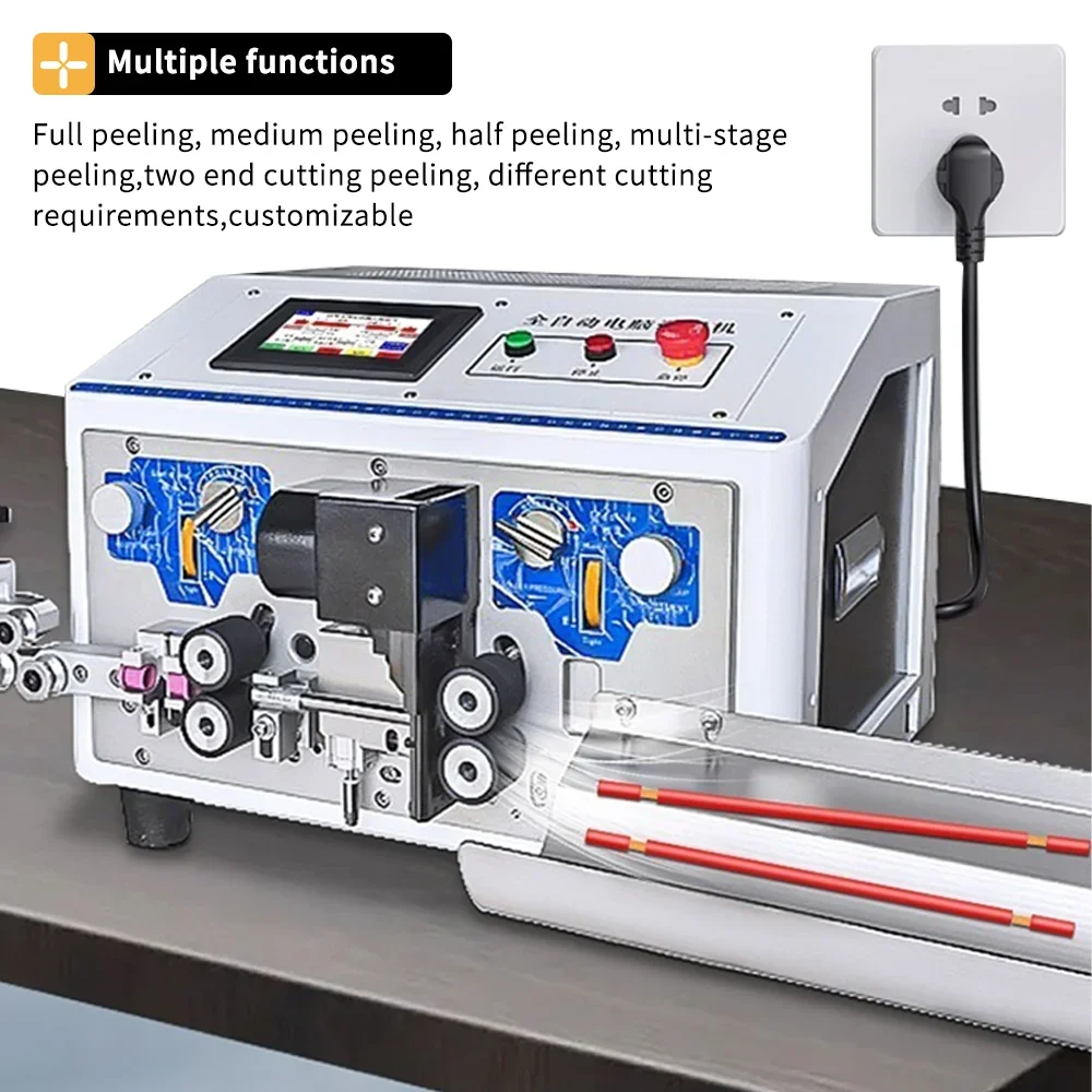 - - Full Automatic Wire Cutting And Stripping Machine 0.1-9mm2 Computerized Cable Peeling Processing Equipment