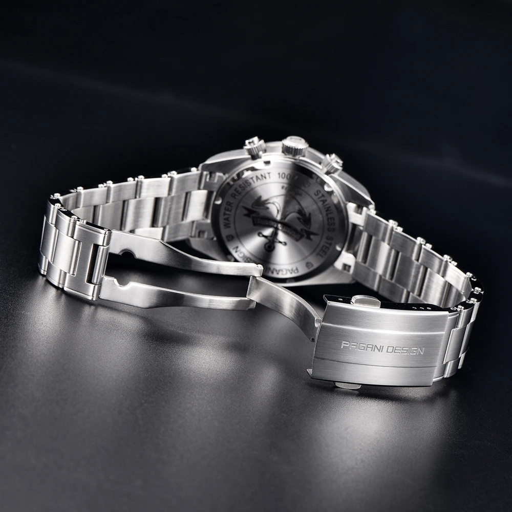2025 جديد ساعات رجالية تصميم باجاني فاخر ريترو كوارتز ساعات المعصم السيراميك الحافة كرونوغراف AR الياقوت مرآة ساعة للرجل