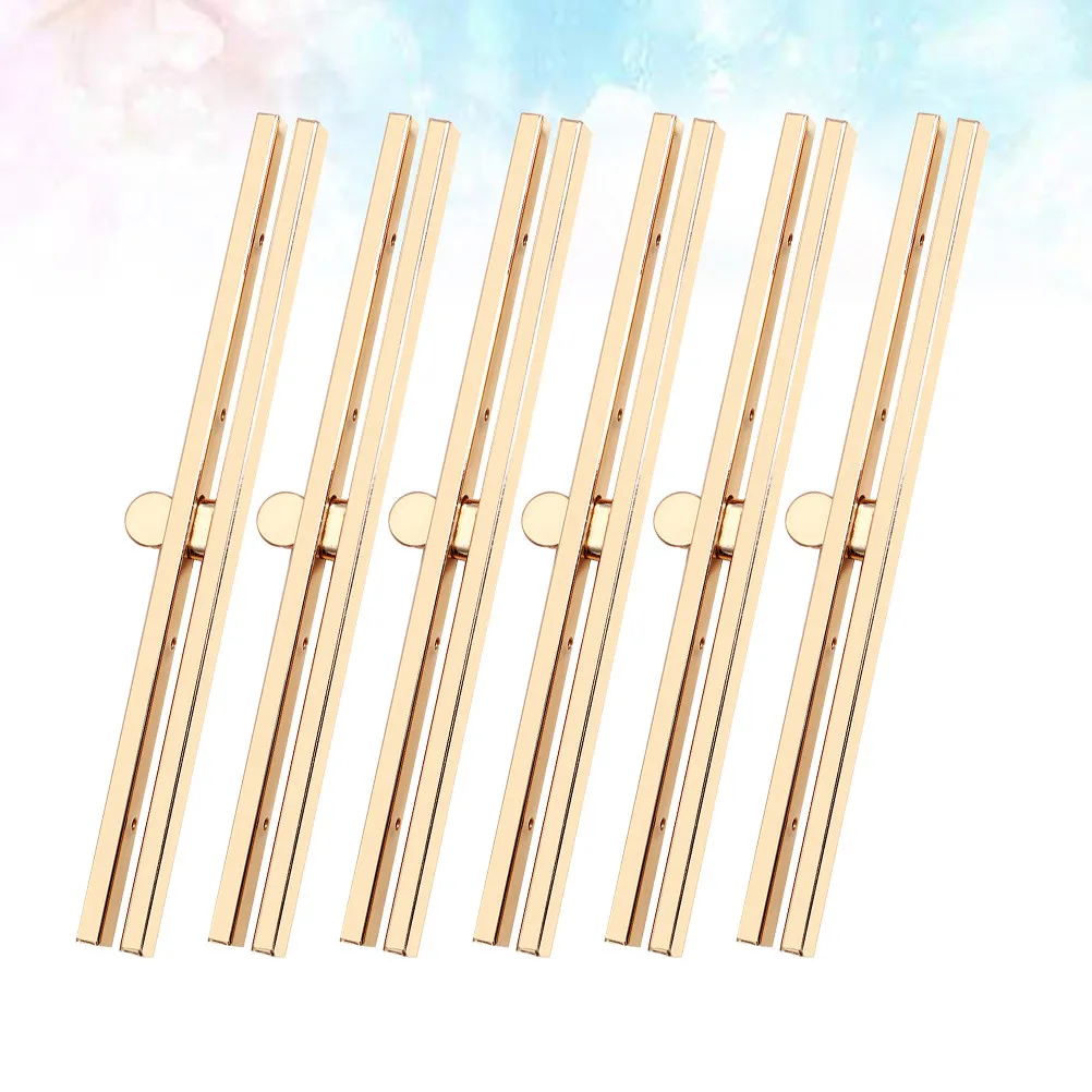 

6Pcs 11.4cm Straight Alloy Clasp Frame for Coin Purse DIY Bag Making Craft Closure Purse Frame Accessories