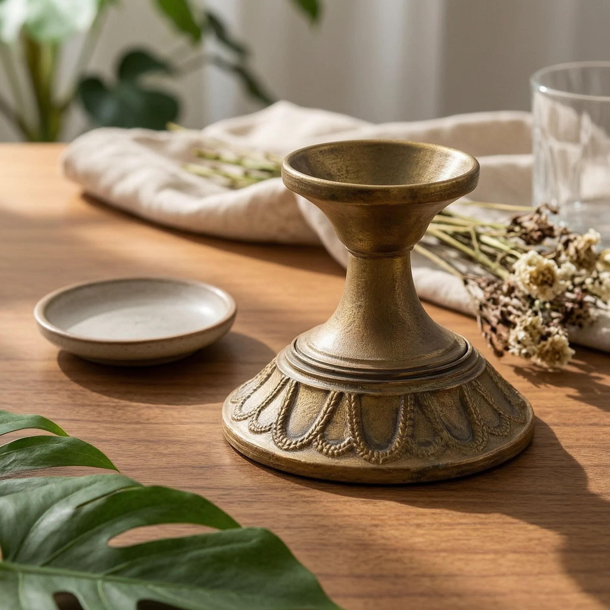 Vaso in Ferro French Court Style Pedestal Vase Bronze-gold Finish Antique Centerpiece for Tables or Decorative Vignette