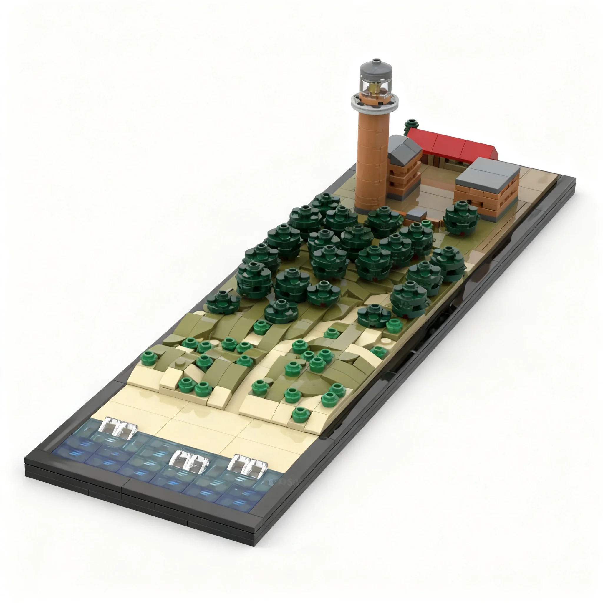 441pcs MOC Architecture Dunes and beach extension for 274281 Darßer Ort Lighthouse Model Christmas Gift DIY Bookshelf Display