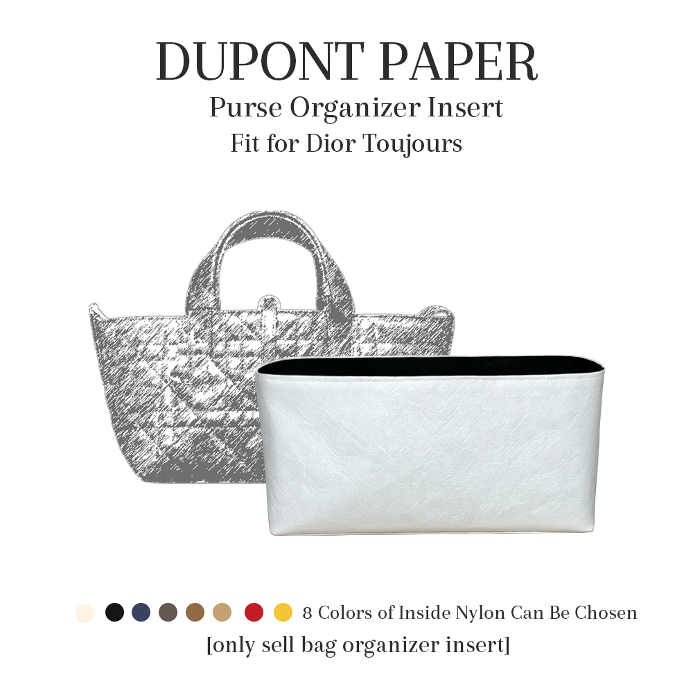 

Purse Organizer Insert Fit for Dior Toujours, Dupont Paper Inside Purse Storage Bag Lightweight Makeup Inner Liner Bag In Bag