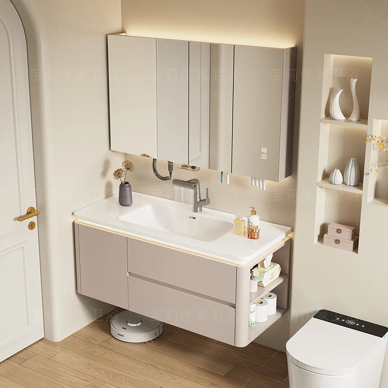 

Bathroom Cabinet Storage Vanity Wc Furniture Sink Base Corner Towel Space Saving Drawer Floor Locker Kast Wooden Salon Station