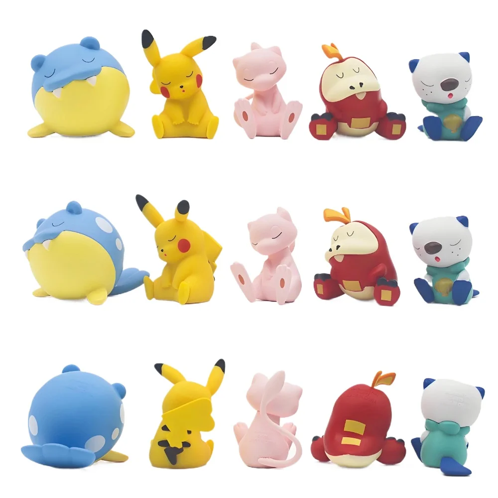 

Pokemon Figures Fuecoco Spheal Mew Pikachu Oshawott Shoulder By Shoulder Sleep Mini Figurine Blind Box Toy Table Ornaments