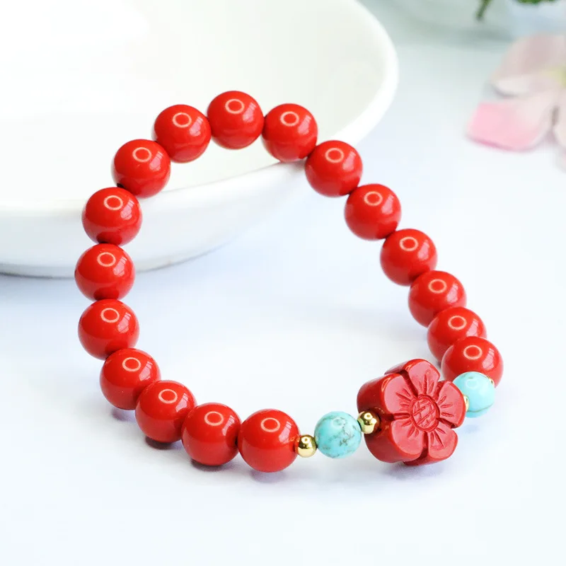 

Cinnabar bracelet Chensha Internet celebrity peach blossom bracelet jewelry