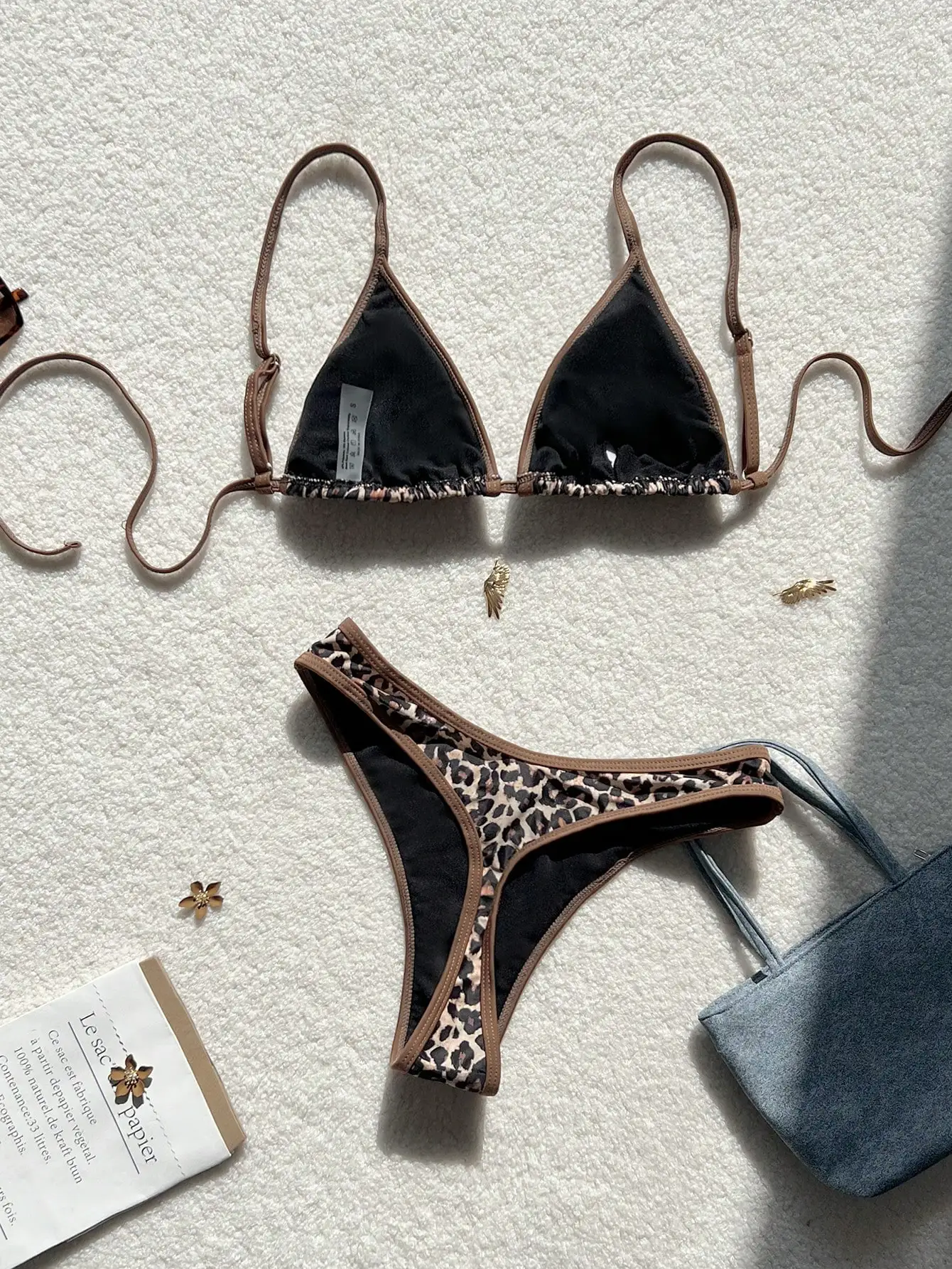 Summer leopard print sexy swimsuit bikini swimsuit set for beach vacation suitable for women