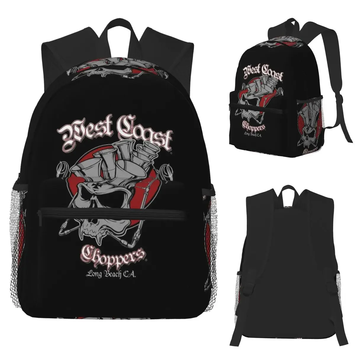 West Coast Iron Cross Choppers Student Backpack School Bag Hiking Travel Daypack for Men Women Fashion Bookbag Shoulder Bags