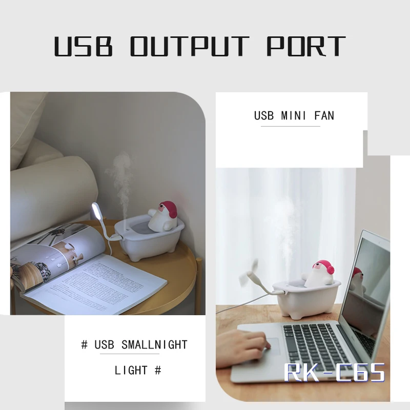 Creative USB Humidifier Mini Ultrasonic เครื่องฟอกอากาศ Led Usb น้ำมันหอมระเหย Diffuser เครื่องฟอกอากาศ Aroma Anion Mist