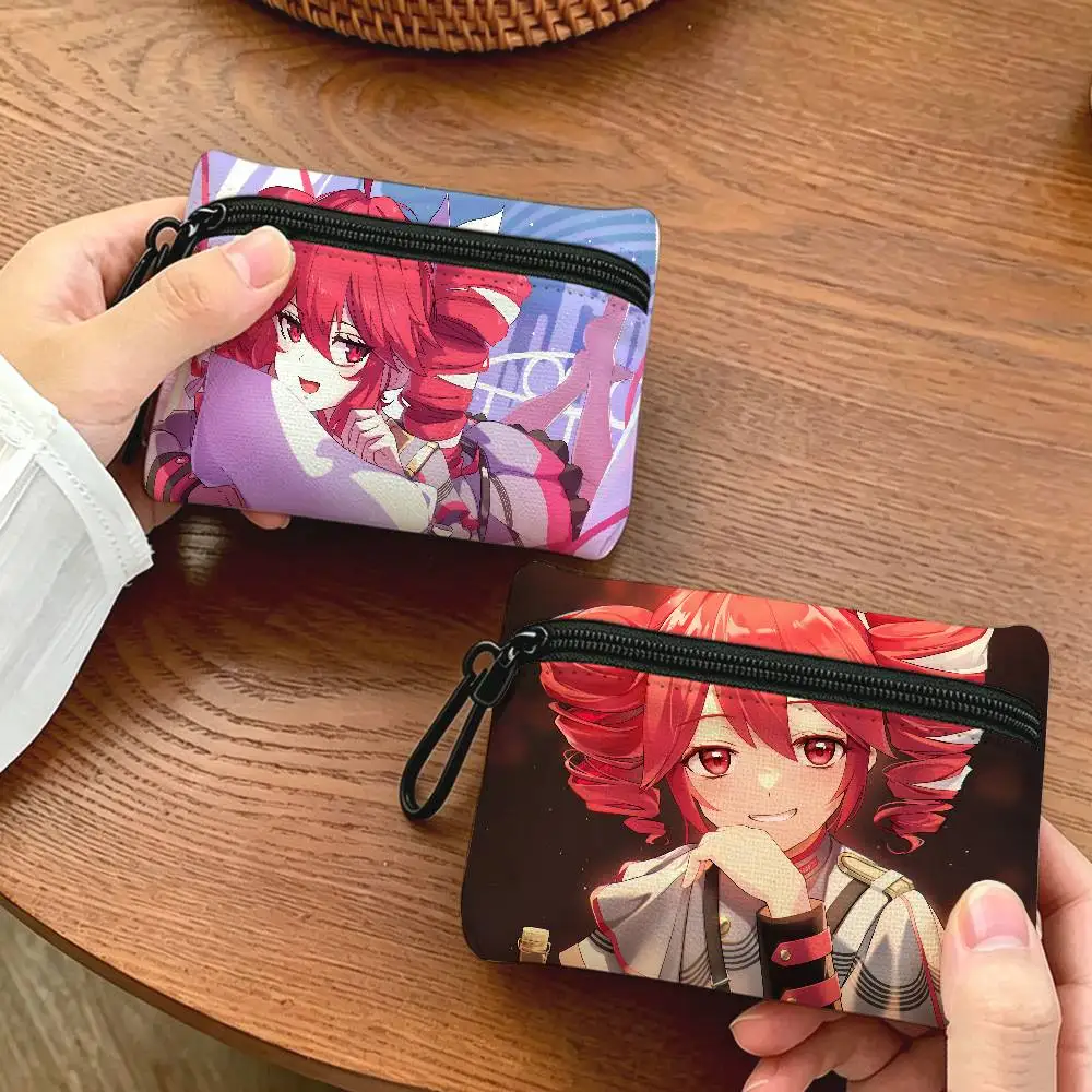 K-Kasane-Teto Synthetic-Vocal-Energetic Oxford Cloth Zipper Wallet Multifunctional Hanging Coin Bag For Credit Cards Keys Coins
