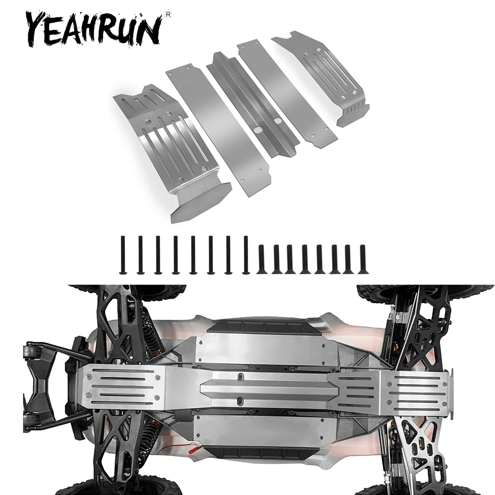 

YEAHRUN Stainless Steel Front & Rear Bumper Chassis Armor Guard Protection Plate for X-MAXX 1/5 RC Car Truck Model Upgrade Parts