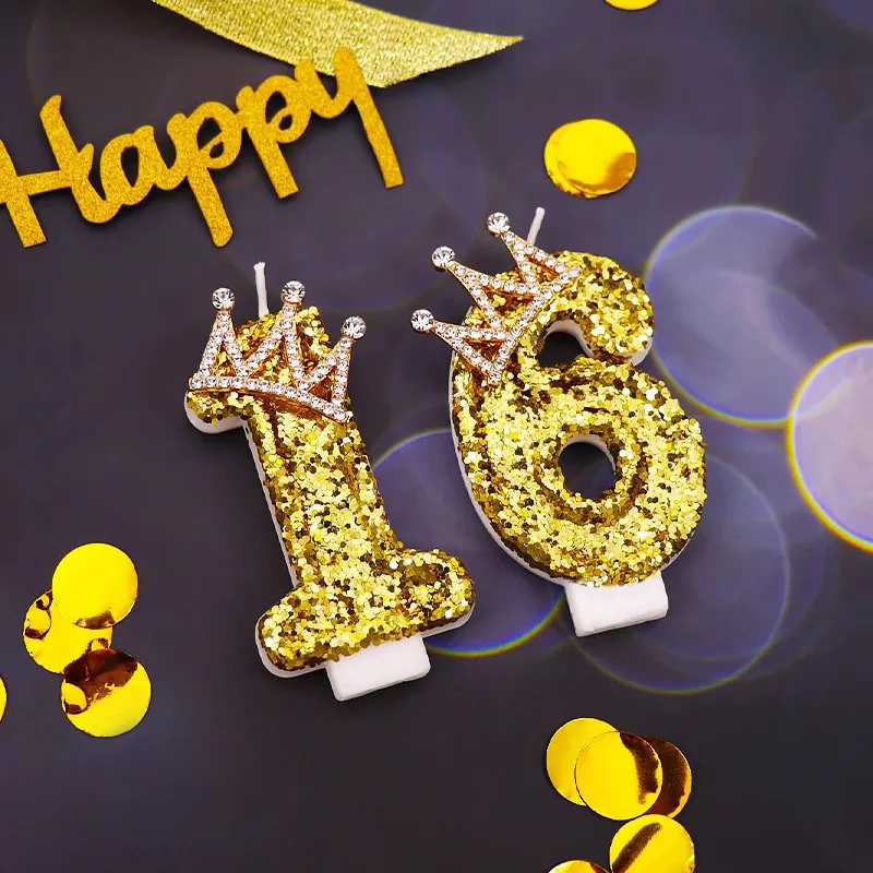 Crown Birthday Digital Candle Baking Cake Smokeless Adult Year Old Internet celebrity ins Party Romantic Ideas