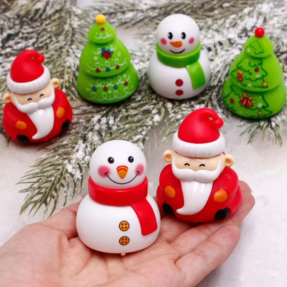 Christmas Tree Christmas Pull Back Car Decoration Old Man Snowman Car Toys Plastic Cartoon Santa Vehicle Toy Kindergarten