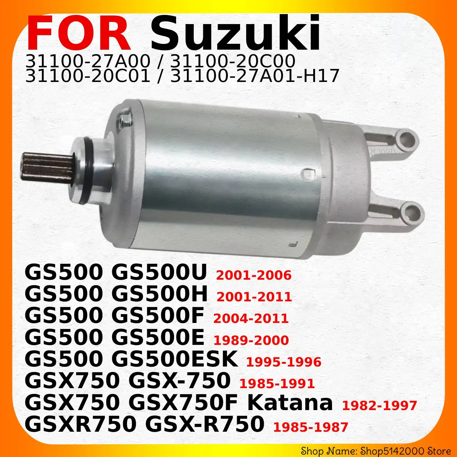 For Suzuki GS500 GS500U GS500H GS500F GS500E GS500ESK OEM:31100-27A00 Motorcycle Electric Motor Starter Device Accessories