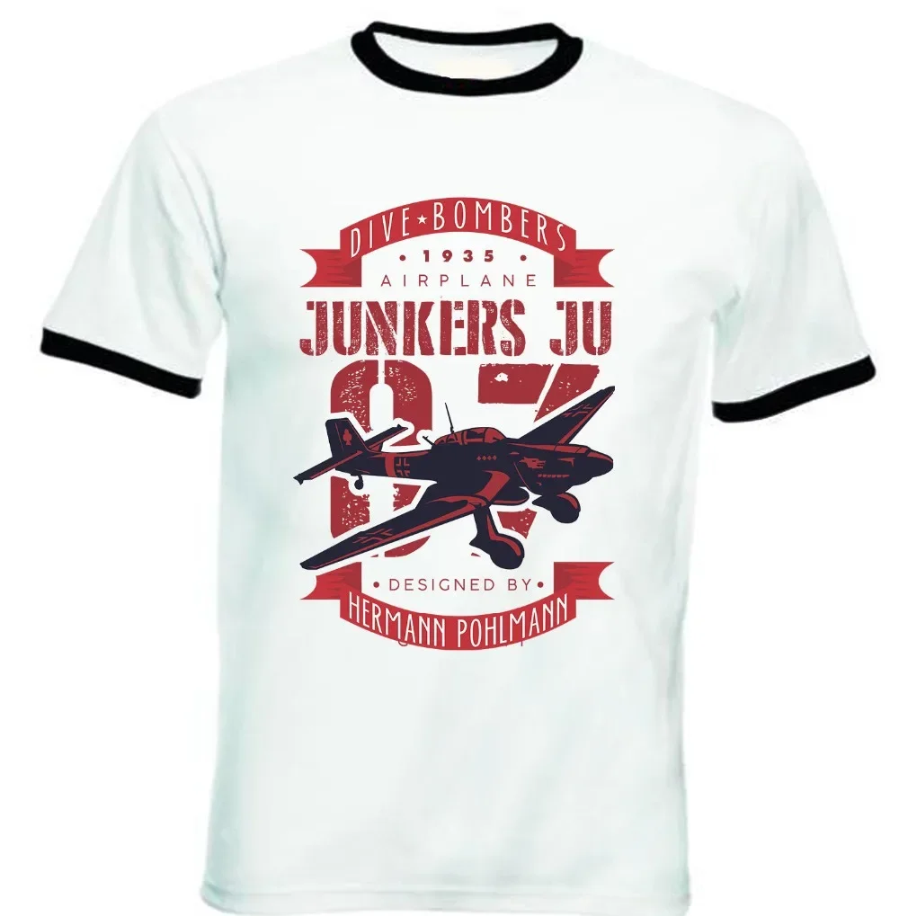 Бомбардировщик Junker Ju 87 - Новая черная хлопковая футболка с круглым вырезом, новинка, мужская футболка с круглым вырезом, создай свой собственный дизайн.