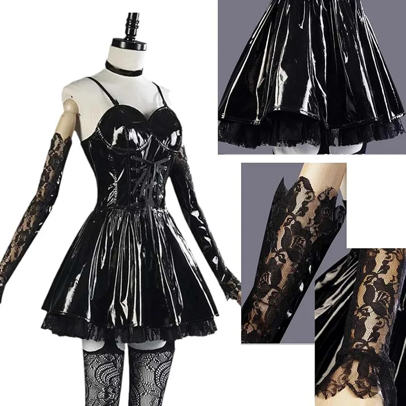 MisaMisa Cosplay Costume DEATH NOT Women Goth Dress With Stockings Garters Choker Gothic Misa Amane Leather Dress for Halloween - AliExpress 200000532 MisaMisa Cosplay Costume DEATH NOT Women Goth Dress With Stockings Garters Choker Gothic Misa Amane Leather Dress for Halloween - AliExpress 200000532
