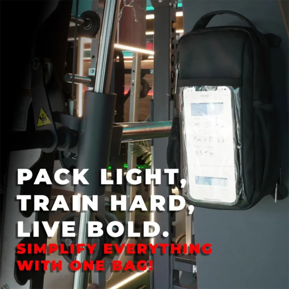 حقيبة حبال الصالة الرياضية المغناطيسية مع حامل زجاجة المياه حقيبة حامل زجاجات الصالة الرياضية مع حامل زجاجة للرجال والنساء منظم ملحقات الصالة الرياضية #2