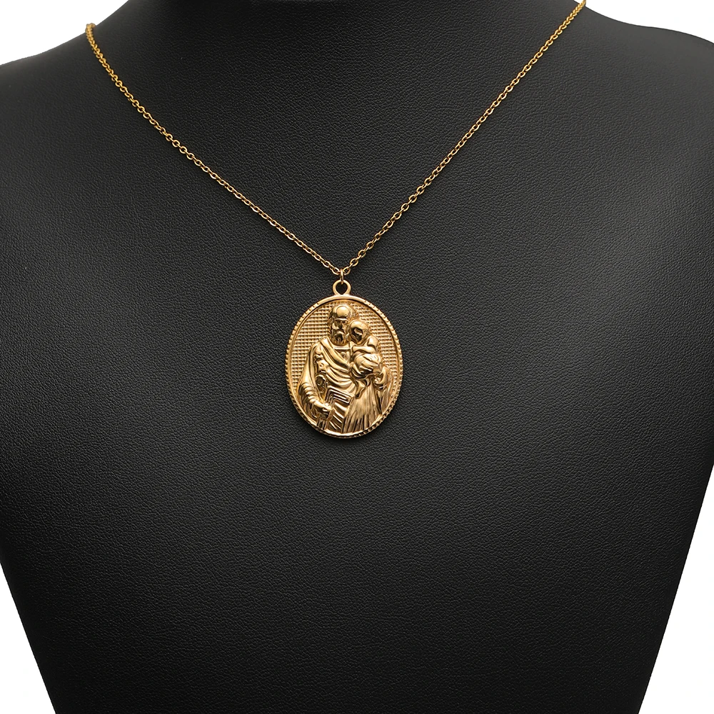 5pcs Stainless Steel Gold Oval Jesus Charms Cross Pendants for DIY Jewelry Earrings Making Findings Women Necklace Bracelet view 4