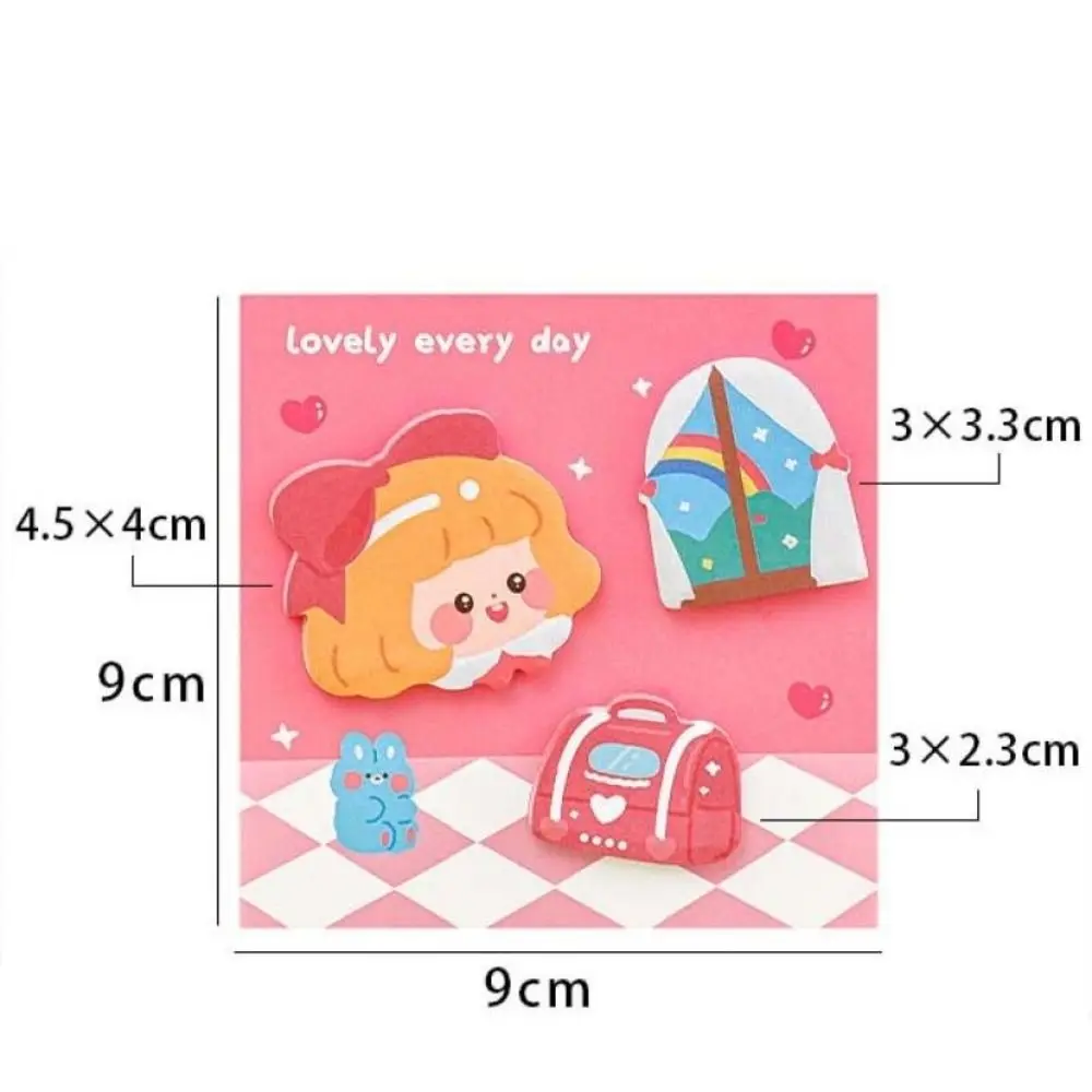 Cute Paper Cartoon Combination Sticky Notes, Mensagens coloridas, Notas pegajosas em forma especial, Colar deixar mensagens