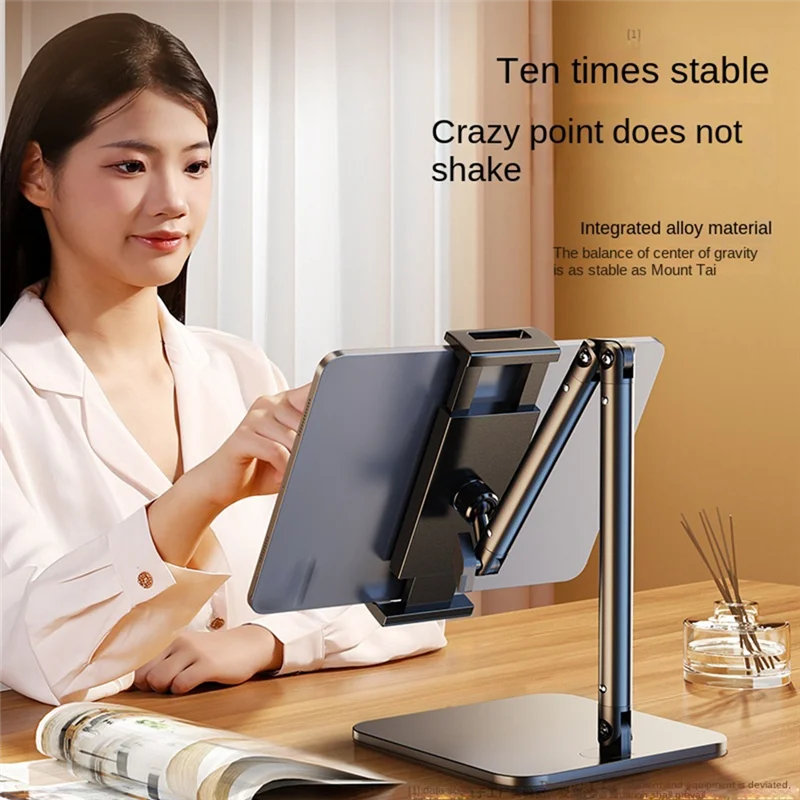 حامل SR-تابلت قابل للتعديل للمكتب والكمبيوتر اللوحي المحمول والهواتف الذكية 360 درجة °   حامل الكمبيوتر اللوحي الدوار، متين وسهل التركيب