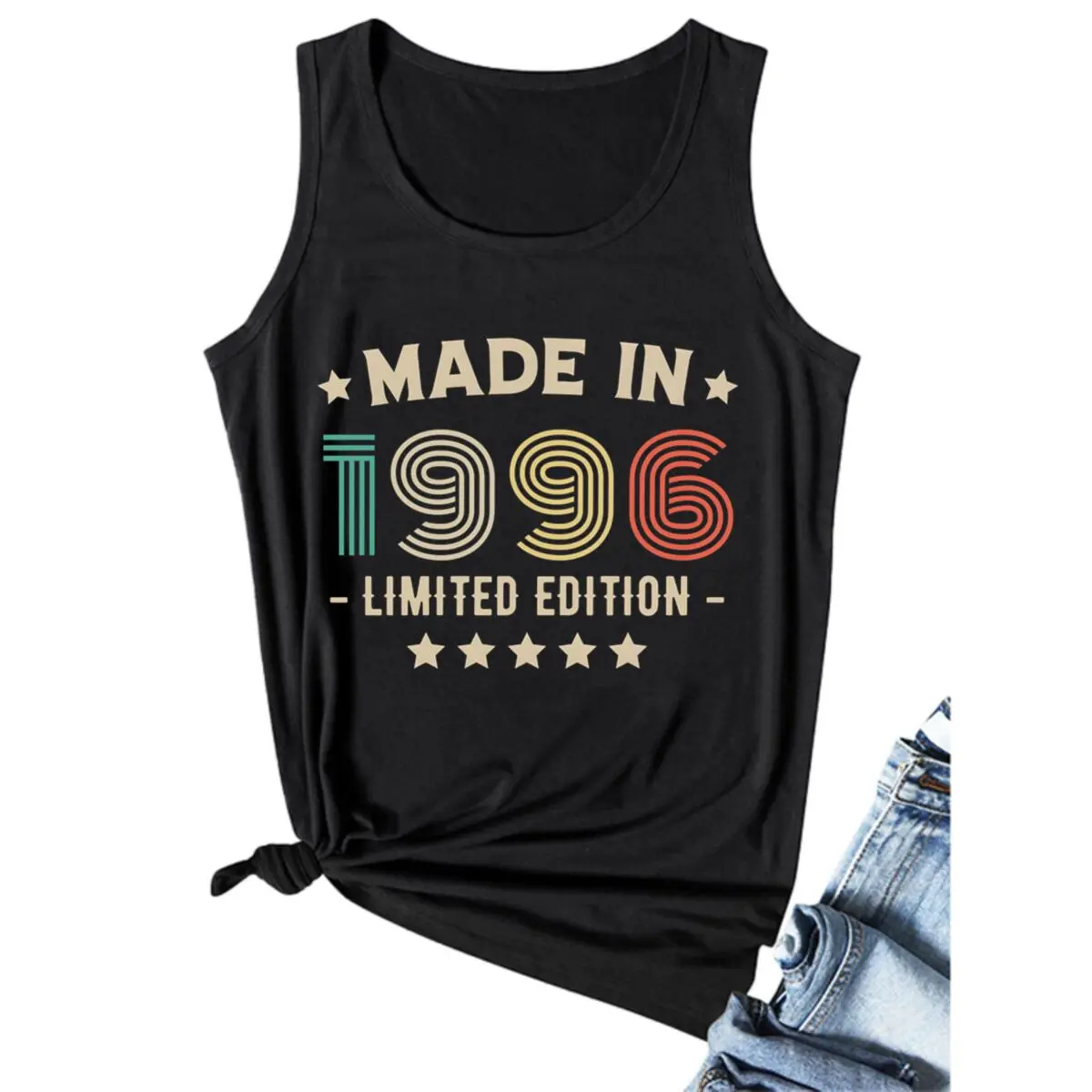 Made in 1996 Limited Edition Tank Top Women's Vest 1996 Retro Design Tanks 30th Birthday Gift for Women Sleeveless Tshirt